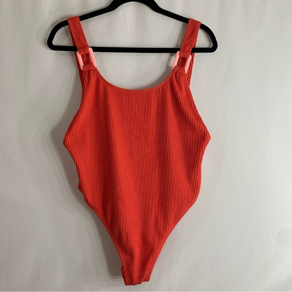 NWT Aerie Crinkle Birthday Scoop Cheekiest One Piece Red Swimsuit, size M & XL - Picture 10 of 12